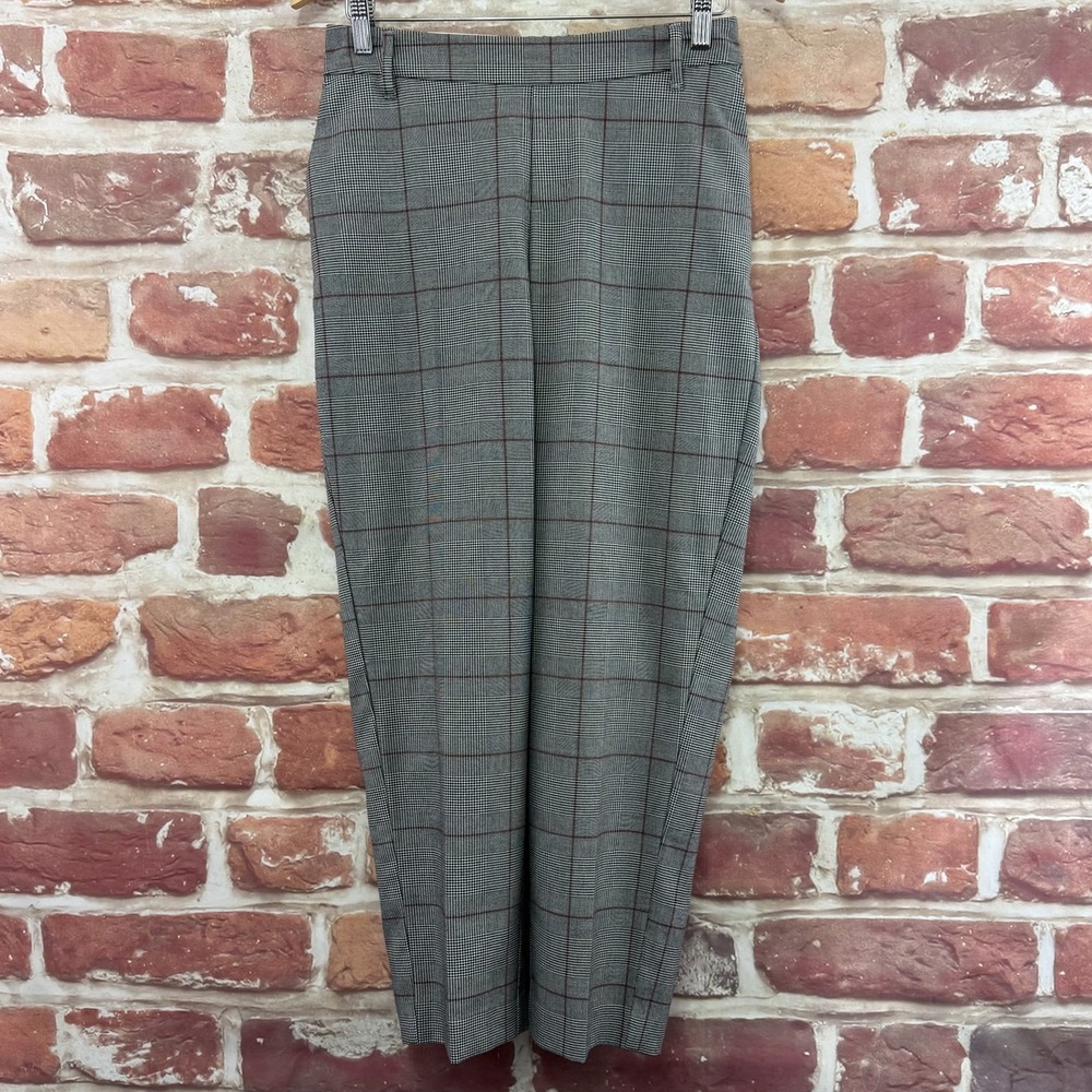 A New Day Pants Women's S Gray Windowpane Micro Houndstooth Career Work Trousers